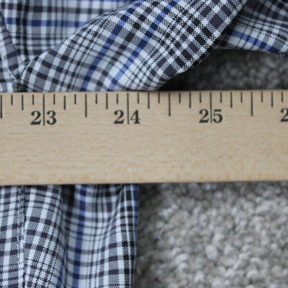 PROPPER Shirt Mens Large Regular Black/Blue Snap Button Polyester Long Sleeve - Picture 13 of 16